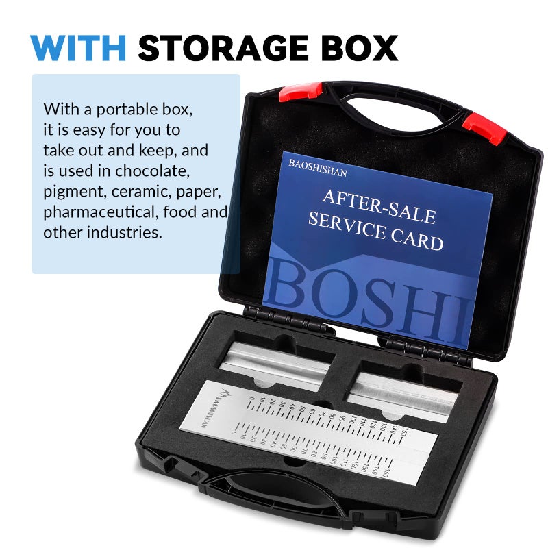 BAOSHISHAN 0-100um Grindometer Stainless Steel Fineness Gauge ISO Standard Single Groove with 2 Scrapers, Storage Case, 25Î¼m/50Î¼m/100Î¼m/150Î¼m Available (100Î¼m, 8Hegman) - Image 5